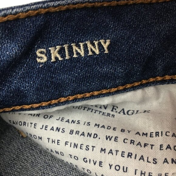 American Eagle Women's Skinny Jeans Super Stretch Distressed size 4 length 28" - Picture 7 of 12